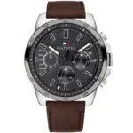 Tommy Hilfiger Mens Quartz Watch, Chronograph Display and Leather Strap 1791562,