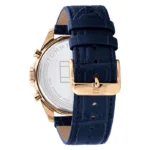 Tommy Hilfiger Men's Qtz Multifunction Stainless Steel and Leather Strap Dress Watch, Color: Blue (Model: 1710451) - Image 3