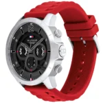 Tommy Hilfiger Analogue Multifunction Quartz Watch for Men with Red Silicone Bracelet - 1710490 - Image 2