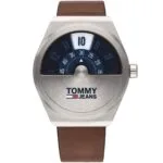 Tommy Hilfiger men's Blue Dial Dark Brown Leather Watch - 1791772