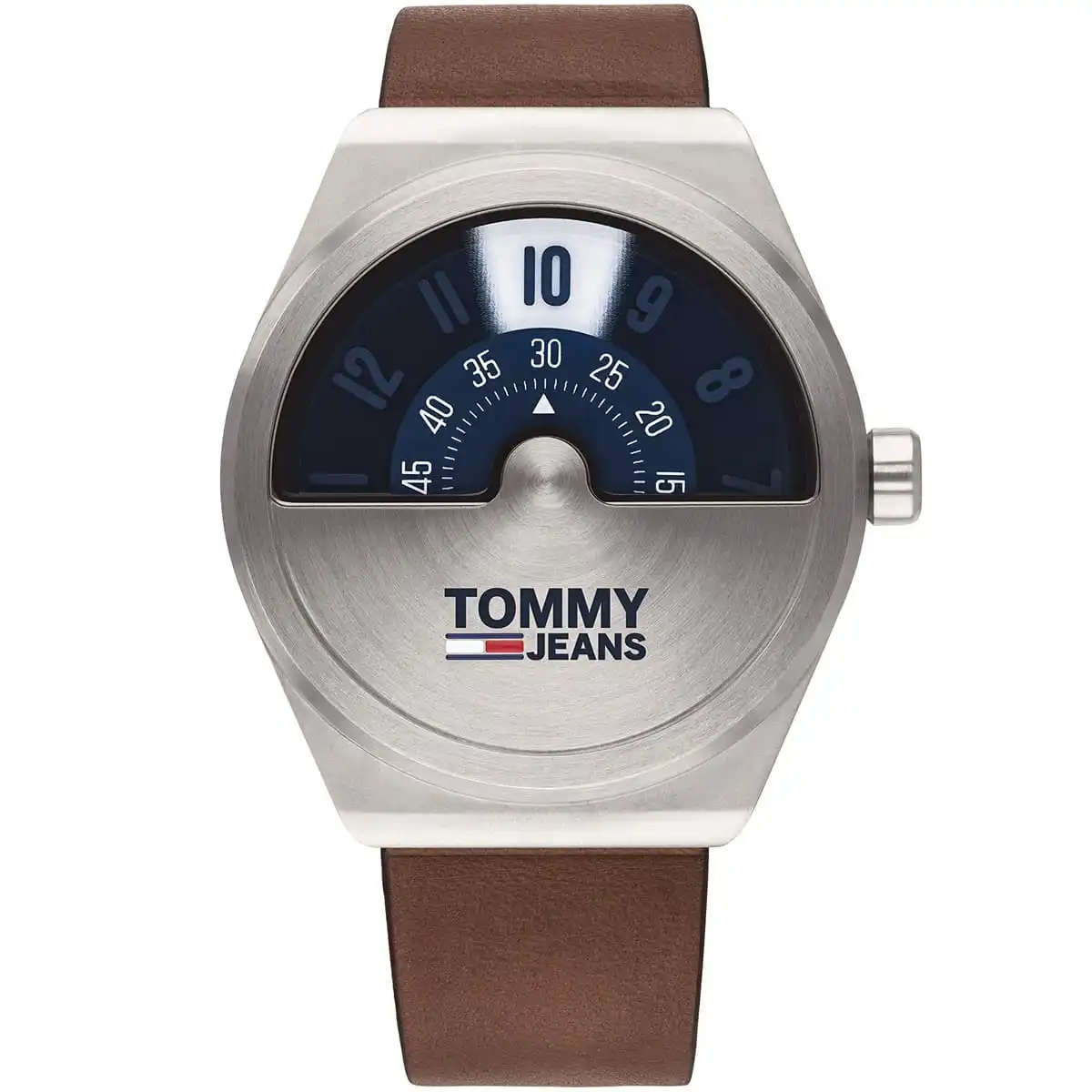 Tommy Hilfiger men's Blue Dial Dark Brown Leather Watch - 1791772