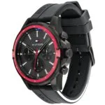 Tommy Hilfiger Men’s Quartz Silicone Strap Black Dial 45mm Watch 1791793 - Image 2