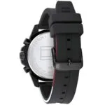 Tommy Hilfiger Men’s Quartz Silicone Strap Black Dial 45mm Watch 1791793 - Image 3