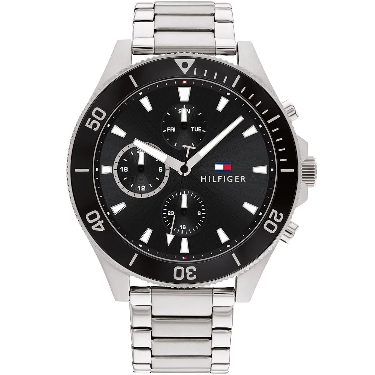 1791916-tommy-hilfiger-watch-men-black-dial-metal-stainless-steel-silver-strap-quartz-battery-analog-larson Tommy Hilfiger LARSON Men Watch, Analog 1791916 - Image 1