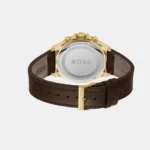 BOSS TROPER MENS BLACK DIAL DARK BROWN LEATHER WATCH - 1514100 - Image 3