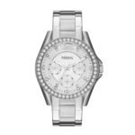 Fossil Riley Women's Watch with Crystal Accents and Stainless Steel Bracelet Band