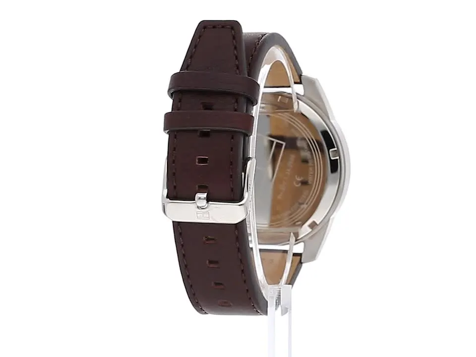 Tommy Hilfiger Mens Quartz Watch, Chronograph Display and Leather Strap 1791562, - Image 2