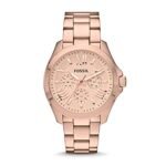 Fossil Cecile For Women Rose Gold Dial Stainless Steel Band Watch AM4511, Analog