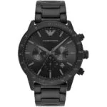 Emporio Armani Men's Dress Watch with Stainless Steel, Silicone, or Leather Band, Black, Sports Watches AR11363