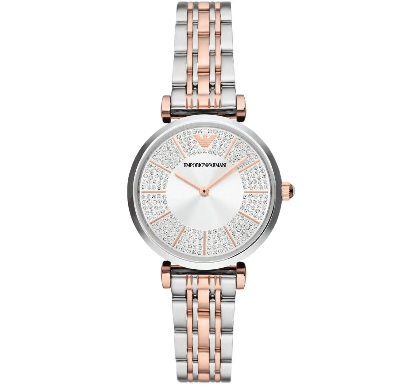 Emporio Armani Watch for Women, Two Hand Movement, 32 mm 2T Silver/Rose Stainless Steel Case with a Stainless Steel Strap, AR11537 - Image 1