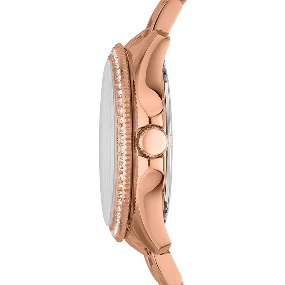 Fossil Women'S Rose Gold Dial Stainless Steel Band Watch [Am4483] - Image 2