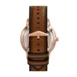Fossil Men's Neutra Automatic Stainless Steel and Eco Leather Three-Hand Skeleton Watch, Color: Rose Gold, Brown ME3195 - Image 2