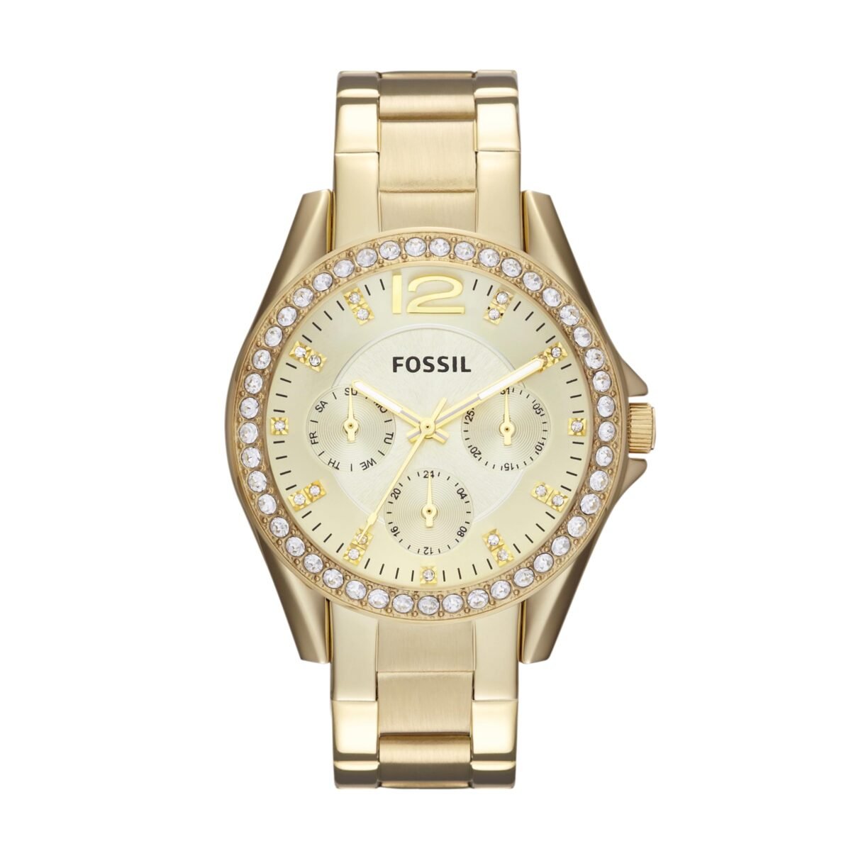 Fossil Riley Women's Watch with Crystal Accents and Stainless Steel Bracelet Band ES3203 - Image 1