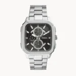 Men's Inscription Rectangle Shape Stainless Steel Chronograph Wrist Watch BQ2655 - 42mm