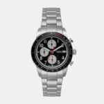 Fossil Men's Sport Tourer Quartz Stainless Steel Chronograph Watch, Color: Silver/Black FS6045