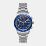 Fossil Men's Sport Tourer Quartz Stainless Steel Chronograph Watch, Color: Silver/Blue FS6047