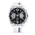 Tommy Hilfiger Men's Black Dial Rubber Band Watch - 1791475