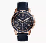 Fossil Men's Grant Sport Stainless Steel and Leather Chronograph Quartz Watch FS5237