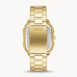 Men's Inscription Rectangle Shape Stainless Steel Chronograph Wrist Watch BQ2656 - 42mm - Gold - Image 3