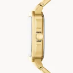 Men's Inscription Rectangle Shape Stainless Steel Chronograph Wrist Watch BQ2656 - 42mm - Gold - Image 2