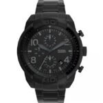 Fossil Men Bronson Stainless Steel Watch With Black Dial - Fs5712