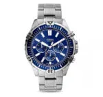 Fossil Garrett Men's Blue Dial Stainless Steel Analog Watch - FS5623