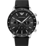Emporio Armani Men Black Dial Leather Analog Watch - AR11243