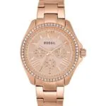 Fossil Women'S Rose Gold Dial Stainless Steel Band Watch [Am4483]
