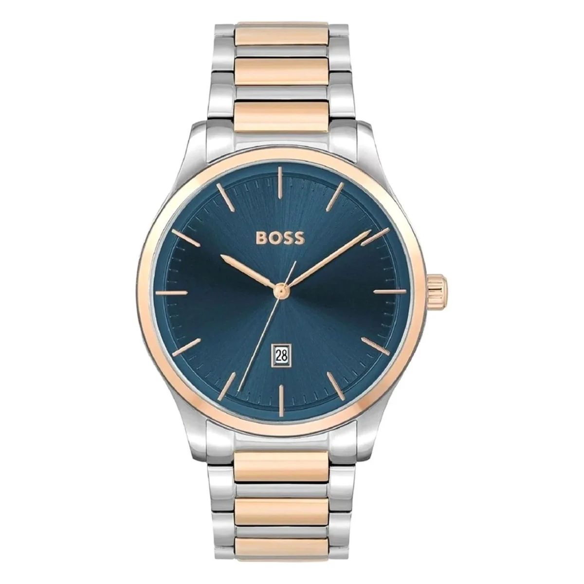 BOSS REASON MENS BLUE DIAL TWO TONE STAINLESS STEEL WATCH - 1513978