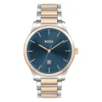 BOSS REASON MENS BLUE DIAL TWO TONE STAINLESS STEEL WATCH - 1513978