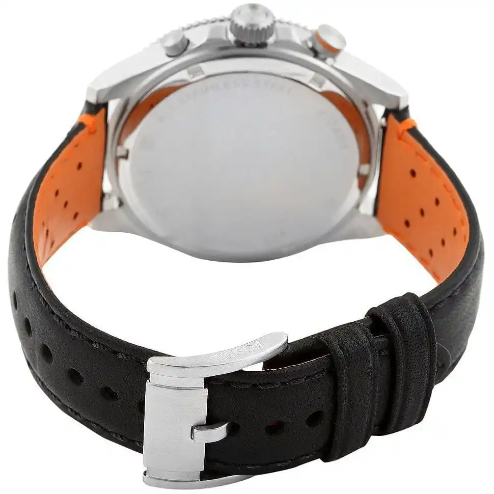 Fossil Wakefield CH2953 Perforated Leather Band Chronograph Analog Watch for Men - Black, 45 mm, strap - Image 3