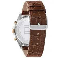 Tommy Hilfiger Men's Analog Quartz Watch with Leather Strap 1710450, Silver White, strap - Image 2