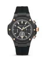 Men's Round Shape Silicone Band Analog Wrist Watch 44 mm - Grey Dial - CIWGQ2224302