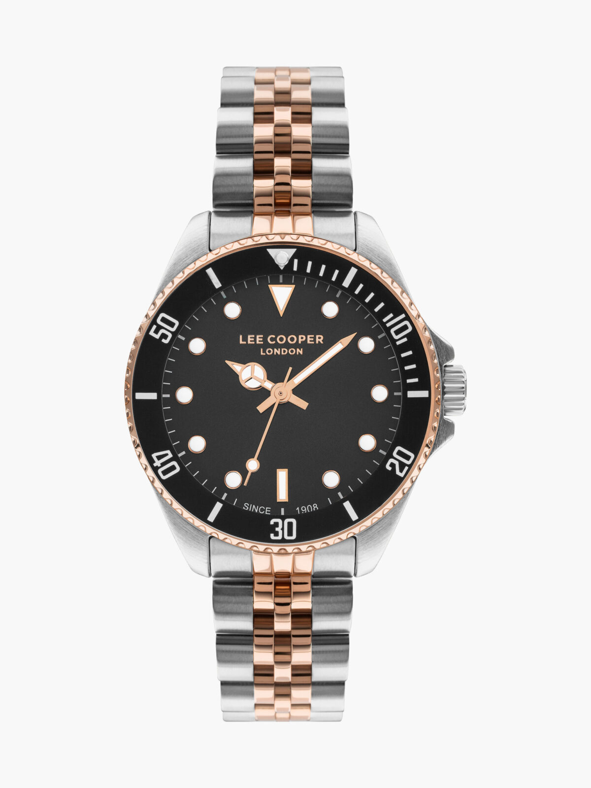 Lee Cooper Women's Silver & Rose Gold Analog Stainless steel Strap Watch | LC07593.560 | 36 MM