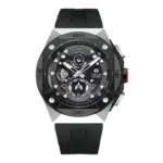 Tsar Bomba Elemental TB8801Q-01 Classic Crystal Chronograph Luminous Black Rubber Strap