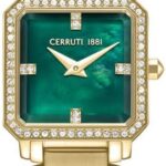 Cerruti 1881 Perugia Yellow Gold Plated Stainless Steel Bracelet Analog Watch for Women, 22mm