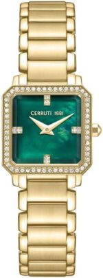 Cerruti 1881 Perugia Yellow Gold Plated Stainless Steel Bracelet Analog Watch for Women, 22mm