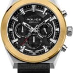 Police Modula 1.0 46mm Men's Multifunction Black Dial with Black/Red Leather