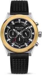 Police Modula 1.0 46mm Men's Multifunction Black Dial with Black/Red Leather
