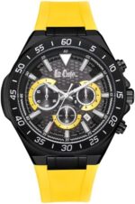 LEE COOPER Men's Watch, Multi Function Display and Silicone Strap - LC08003.657, Yellow