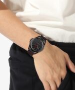 HUGO Men's #Complete Black Ionic Plated Stainless Steel Case and Black Calfskin Strap, for Business or Casual Wear, Modern Three-Hand Watch, Model (1530321) - Image 2