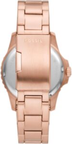 Fossil Men's Blue GMT Stainless Steel Three-Hand Watch, Color: Rose Gold/Chocolate (Model: FS6027) - Image 3