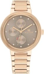 Tommy Hilfiger Analogue Multifunction Quartz Watch for Women with Carnation Gold Colored Stainless Steel Bracelet - 1782533
