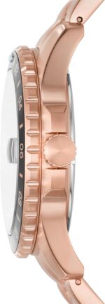 Fossil Men's Blue GMT Stainless Steel Three-Hand Watch, Color: Rose Gold/Chocolate (Model: FS6027) - Image 4