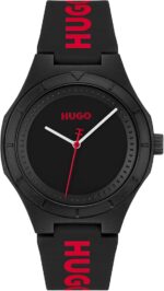 HUGO #LIT for HIM Men's 42mm 3H Quartz Silicone Wristwatch - Water Resistant up to 5ATM/50 Meters, Fun, Colorful and Easy to Wear