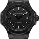 Cerruti 1881 Lucardo Black Dial Silicone Strap Analog Watch for Men, 44mm