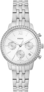 Fossil ES5217 Neutra Chronograph Stainless Steel Analog Watch for Women, 36 mm Size, Silver
