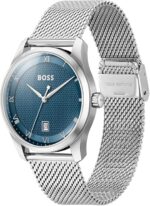 BOSS Analogue Quartz Watch for Men Principle Collection with Leather or Stainless Steel Strap, Available in Black, Brown, Blue, Green and Grey - Image 3