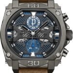 Police Chronograph Gents Watch with Genuine Leather Strap