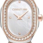 Cerruti 1881 Aosta Silver Rose Gold Plated Stainless Steel Bracelet Analog Watch for Women, 19mm